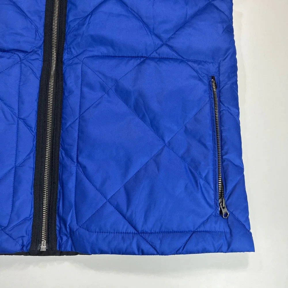 Banana Republic Reversible Quilted Puffer Performance Vest Mens M Black Blue NWT
